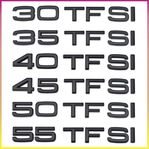 Car Trunk 30 35 40 45 50 55 TFSI Sticker Logo Nameplate For Audi Sline A1 S3 S4 S5 S6 RS8 TTS Q3 B5 B6 B8 B9 A6 A4 Accessories