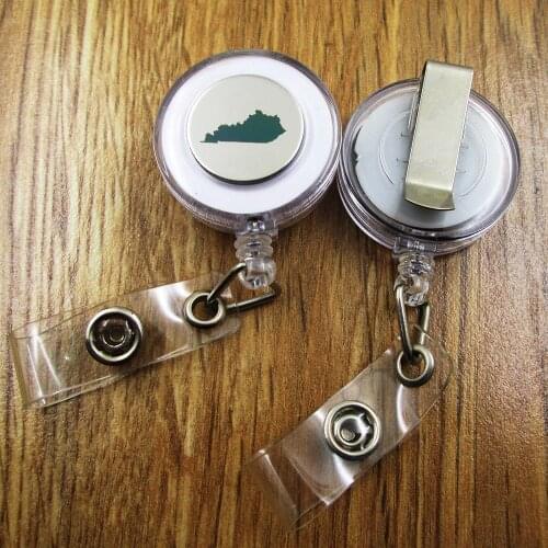 Kentucky ID Badge Reel gift for him/her friend family retractable recoil id badge holder work fun