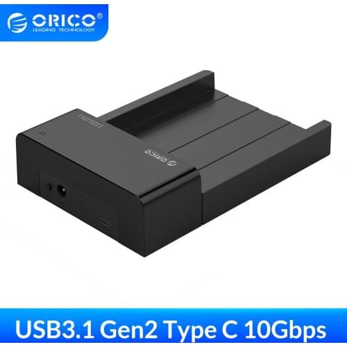 ORICO 6518C3-G2 2.5/3.5 Inch HDD Case SATA To USB 3.1 Gen2 Type C HDD Enclosure 12V Power Adapter Support 12TB Hard Disk Drive