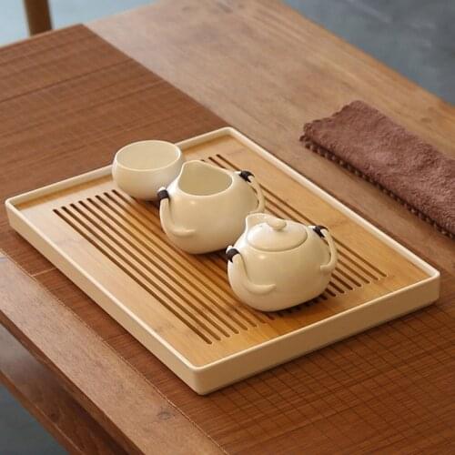 Chinese Wooden Tea Tray Handmade Table Decorative Serving Ceremony Accessories Tea Tray Bandeja Madera Kitchen Teaware DB60TP