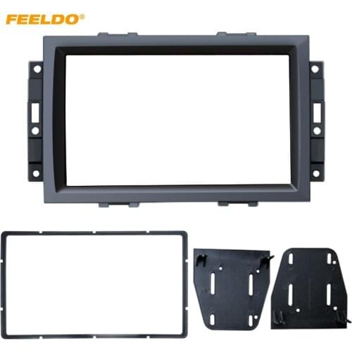 FEELDO 2DIN Car CD/DVD Stereo Radio Fascia Plate Panel Frame for JEEP Rubicon Compass Panel Dashboard Trim Mount Kit#4943