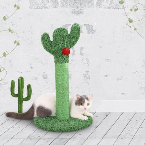Cactus Cat Scratching Post with Sisal Rope Scratcher Climbing Tree Toy for Kitten and Adult Cats Climbing Frame Pets Accessories