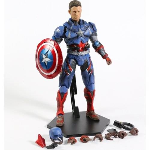 Marvel Avengers Civil War Captain America Collectible Action Figure Model Toy 25cm