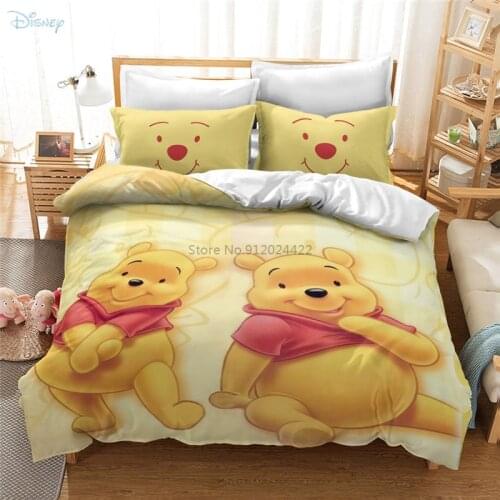 Cartoon 3d Winnie The Pooh Character Bedding Sets for Boys Girls Kids Adults Twin Full Queen King Size Duvet Cover Pillowcases