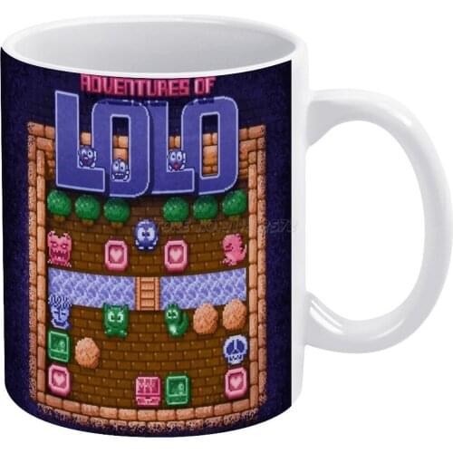 Lolo Adventures White Mug New Good Quality Print Mug 11 Oz Coffee Cup Adventure Lolo Gaming Gamer Retrogaming Retro 8bit 8 Bit