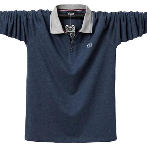 Plus Size 5XL 6XL Men Fashion Half Zipper Long Sleeve Polo Shirts 2021 New Autumn Winter Men Fat Casual Loose Polo Shirts