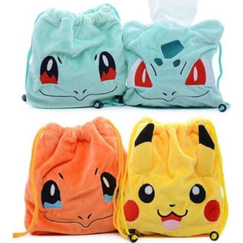 Pokémon Pikachu Charmander Squirtle Bulbasaur stuffed plush doll drawstring pocket storage sundries bag coin purse peripheraltoy