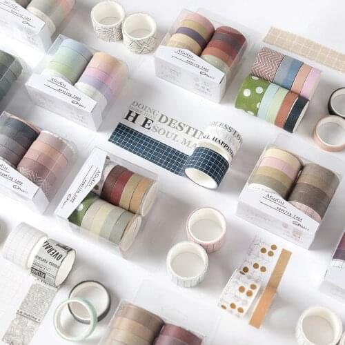 Various Style Washi Tape Set Decorative Adhesive Masking Tape for Scrapbooking DIY Album Planner Art Craft