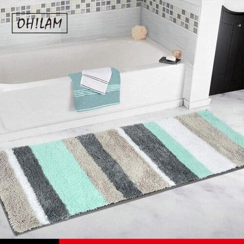 Bath Rug Set Microfiber Bathroom Shower Rugs Toilet Mat Non Slip Shag Bath Mat Rug Washable Kitchen Bedroom Machine Mat