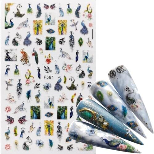 1 PC 3D Nail Slider Black Russia Letter Sticker Decals Flamingo Design Adhesive Manicure Tips Nail Art Decorations