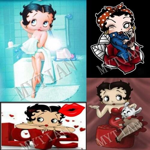 Full drill cartoon girl 5D diy Needlework embroidery pattern mosaic diy diamond painting 3d cross stitch kits home decoration