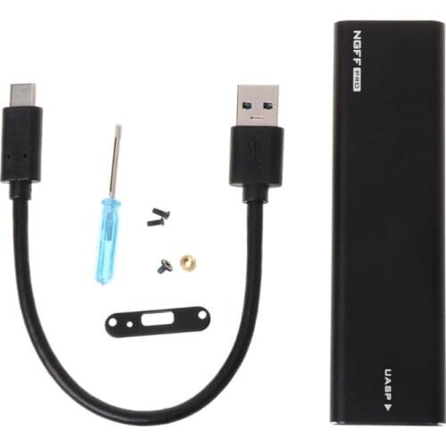 USB-C M.2 NGFF Hard Drive Enclosure B Key SATA SSD Reader to USB 3.0 Adapter Aluminum Portable