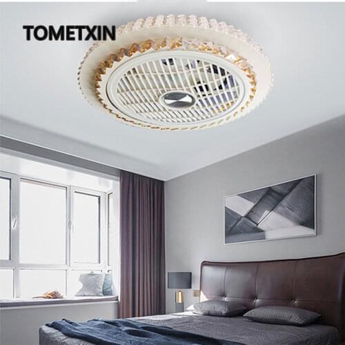 Ceiling fan with led light home remote control for living room bedroom 50cm lamp lighting lights