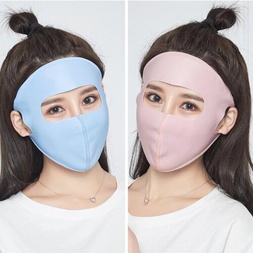 Women Multifunctional Scarf Air Hole Warm Print Cycling Anti-dust Reusable Mouth Face Cover Full Face Ice Silk Sunscreen Mask