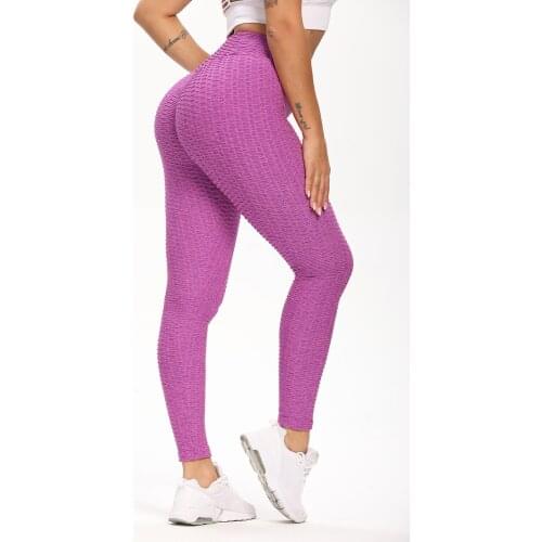 Bottom AB Yarn Jacquard Bubble Yoga Pants Legging Women Workout Fitness Jogging Running Pants Gym High Stretch Tights