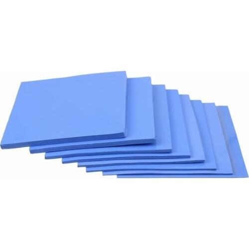 5PCS lot Blue 100x100x0.5mm 1mm 1.5mm 2mm 2.5mm 3mm 4mm 5mm GPU IC Thermal Conductive Silicone Pad