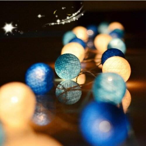 Fairy Lights 20LED Cotton Ball Light String Garland Outdoor Holiday Lighting Wedding Christmas Bedroom Decoration LED Lights