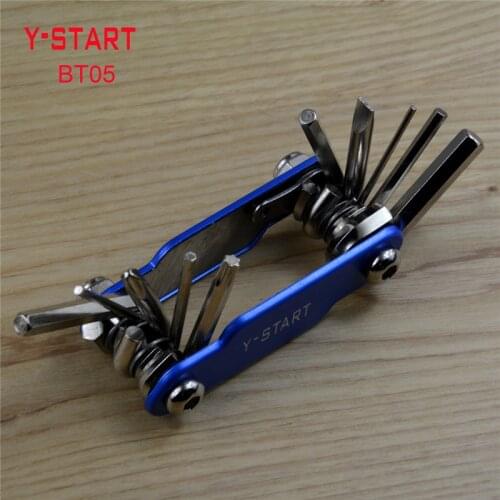 Y-START BT05 Multifunctional Bicycle Repair Tools for Outdoor Ride, Aluminum Alloy Handle with Wrench Torix Screwdriver
