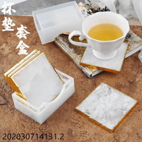 DIY Crystal UV Epoxy Resin Mold Square Cup Pad Containing Box Mirror Silicone Mold Jewelry Casting Making Accessaries