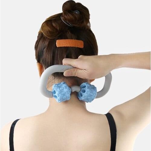 1pcs Hand-held 2 Wheels Roller Muscle Massage Stick Yoga Fitness Beauty Massager Leg shoulder Relax Massage Roller dropshipping