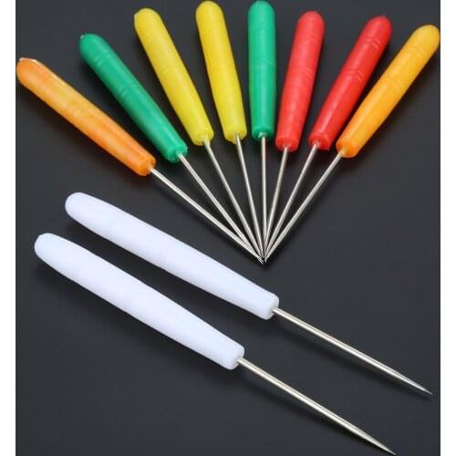 DRELD 10Pc Plastic Handle Awl Knitting Quilling Paper Tools DIY Handmade Patchwork Sewing Ornaments Stitching Drill Leathercraft