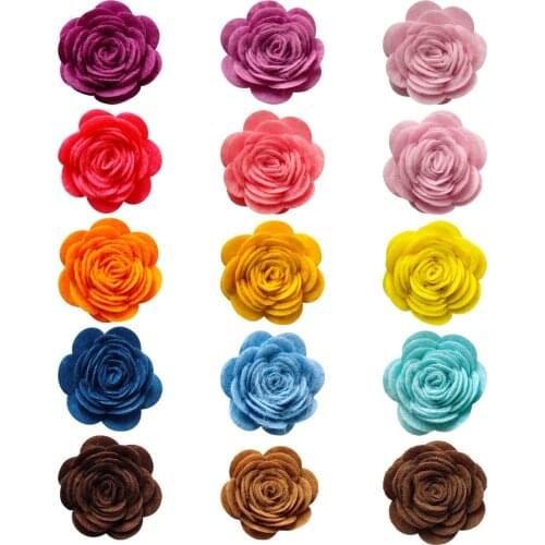 24pcs 3cm Non-woven Handmade Artificial Rose Flower DIY Decor Flowers for Birthday Invitations Scrapbooks Wreath Photo Frame