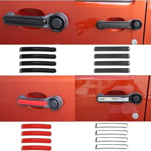 4PCS ABS Exterior Side Door Handle Cover Decorative Trim Fit for 2007-2012 Jeep Liberty Dodge Nitro Car Accessories