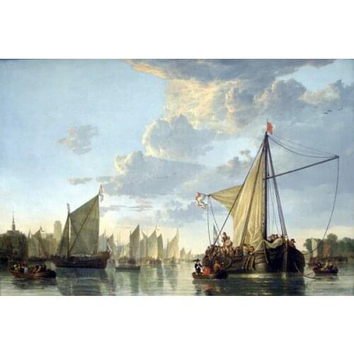 Free Shipping sailing boat flag seascape canvas prints oil painting printed on canvas home wall art decoration picture