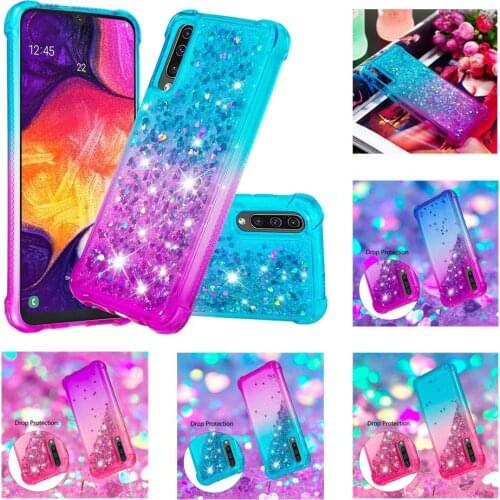 Bling Glitter Quicksand Cases For Samsung Galaxy A50 A70 A40 A30 A20 A10 A20E For Samsung M10 M20 M30S Soft Silicone Back Cover