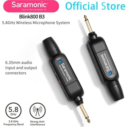 Sarasmonic Blink800 B3 5.8GHz Digital Wireless Microphone System durable metal wireless guitar instrument system 6.35mm input
