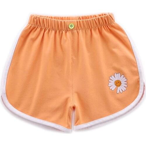 Toddler Pants Baby Girl Kids Summer Flared Trousers Printing Cartoon Daisy Comfortable Cotton Movement Children Short Pant