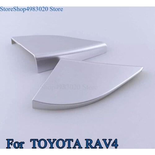 For Toyota RAV4 2016 2017 2018 ABS chrome stick column Audio Speak Cover Window Windshield Side triangle lamp trim 2pcs