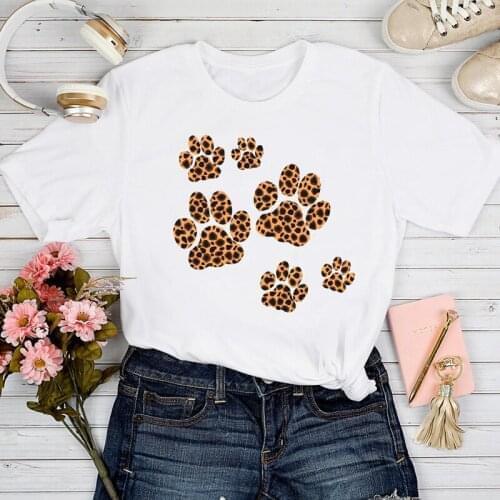 T-shirts Women Leopard Dog Love Clothing 90s Pet Printing Spring Summer Tshirt Top Lady Stylish Ladies Print Clothes Tee T-Shirt