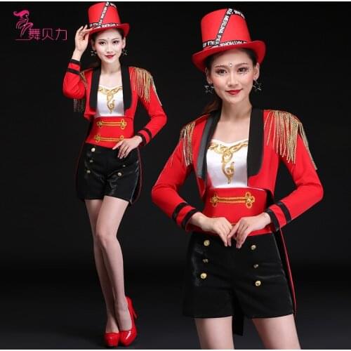 Jazz dance clothes suit the new adult female modern dance costumes opening dance clothes and large red fashion