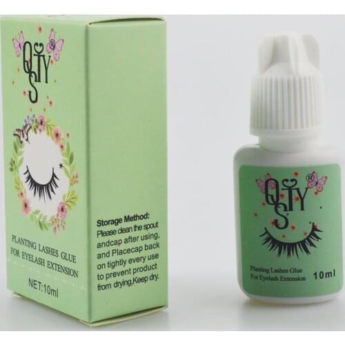 QSTY 1pcs10ml glue strong eyelash extender glue mink eyelash glue black quick-drying eyelash extender to form false eyelashes