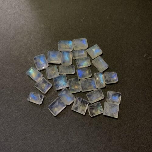 9psc vitreous body moonstone Ring surface section 5.5X8.7mm---8.8X6.8mm