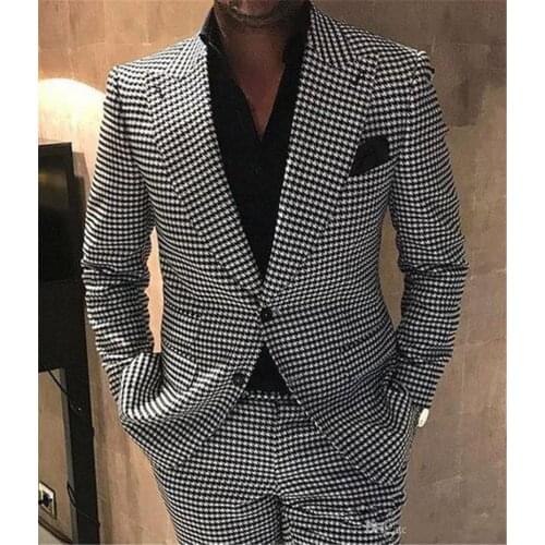 Handsome Groomsmen Peak Lapel Groom Tuxedos Mens Wedding Dress Man Jacket Blazer Prom Dinner (Jacket+Pants+Tie) K129