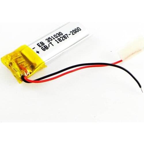 Brown 3.7V lithium polymer battery 351030 75mah camera pen recorder Bluetooth battery Rechargeable Li-ion Cell