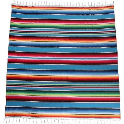 Mexican Blanket Tablecloth for Mexican Party Wedding Decorations,Square Cotton Table Cloth Colorful Mexican Table Cover