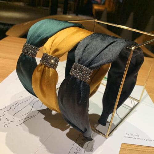 2019 Fashion Rhinestone Jewel Wide Non-slip Hairband For Women Girls Headbands Hair Accessories Haar diademas para el pelo mujer