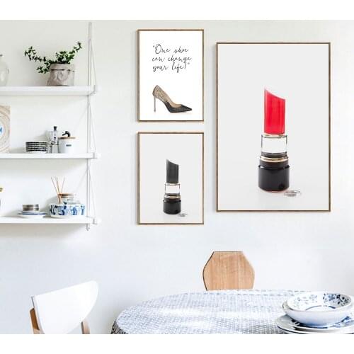 Canvas Printed Home Decoration Wall Art Modular Fashion High Heel Shoes Painting Modern Nordic Poster Pictures For Living Room