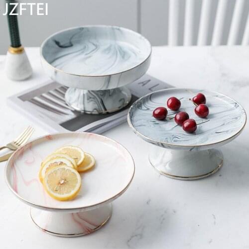 Marbling Ceramic Cake Holder Cupcake Cake Tray Dwaterproof Cake Tray Water Dessert Plate Grill Party Sweet Tool Decoration