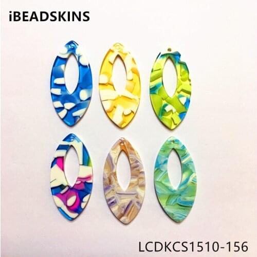 New arrival! 42X21mm 50pcs/lot acetic acid imitate marble texture oval-shape charms for earring/Jewelry DIY(As shown)