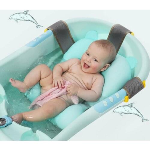 Newborn Bath Floating Pad Mat Baby Bath Tub Pad & Chair & Shelf Bathtub Seat Infant Support Cushion Mat Bath Mat Toddler Bloom