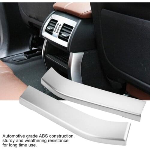 New 2pcs Car Accessory Rear Air Outlet Cover Trim Sticker Silver Chrome Carbon Fiber for BMW X5 X6 F15 F16 2014-2018