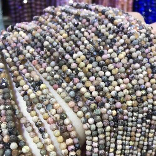 Wholesale Natural Rhodochrosite Stone Beads 3 4 5mm Small Faceted Loose Beads for Jewelry Making DIY Bracelet Necklace