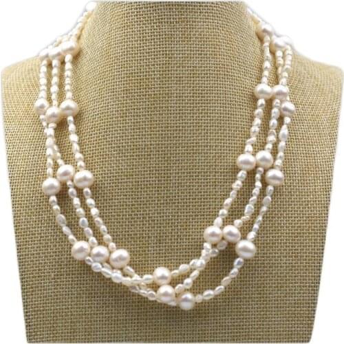 MADALENA SARARA Hot Sale Elegant Princess Style 8-9mm Baroque Freshwater Pearl Necklace Multi-rows Customized