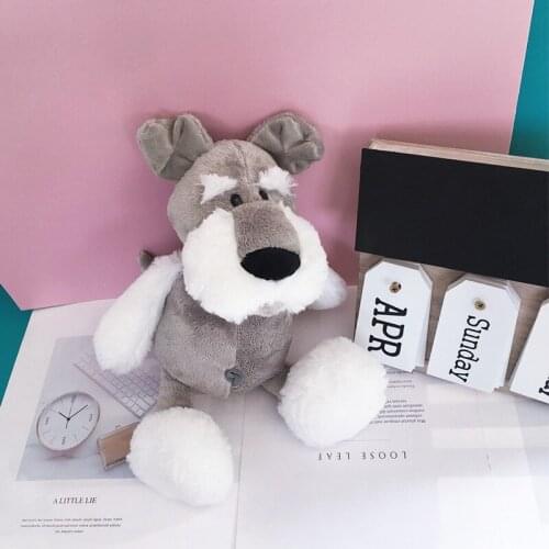 35cm Schnauzer Plushie Toy Dolls Soft Gray Dog Stuffed Animal Toys Kawaii Home Decor Birthday Christmas Anime Gifts For Children