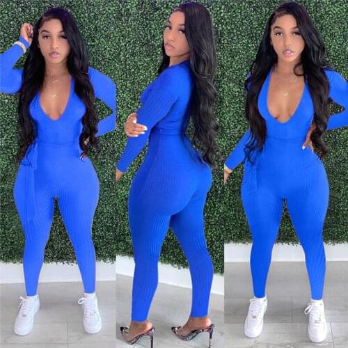 Casual Rompers Womens Jumpsuit Elegant Long Sleeve Overalls Sexy Night Party Solid Slim Jumpsuit Streetwear Plus Size Romper