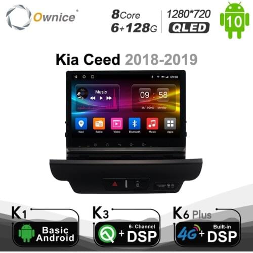 QLED Android 10.0 for Kia Ceed 2018 - 2019 Car Radio Auto Multimedia 1280*720 Video Audio GPS Player Unit K7 Coming 6G+128G